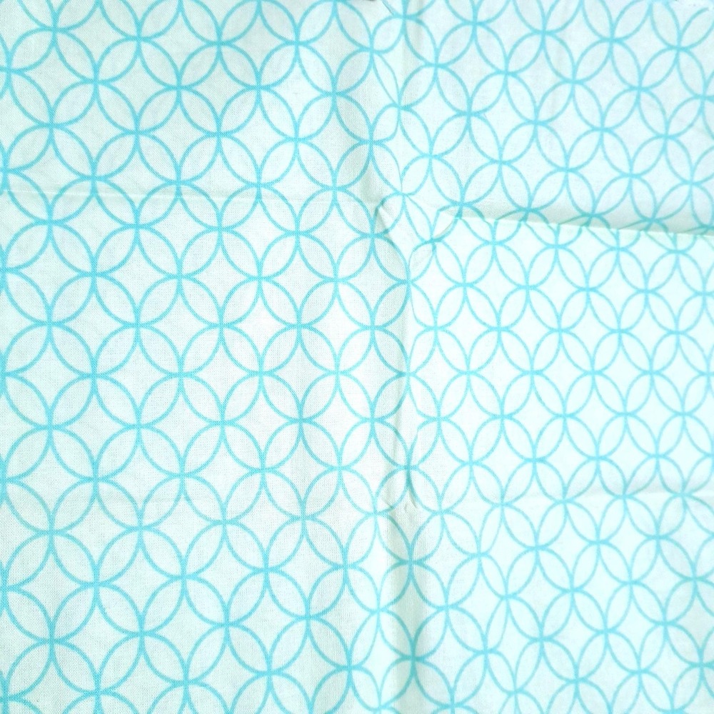Vintage JoAnn Fabrics Mint Geometric‎ Cotton Fabric 44x43" Retro Circle Print